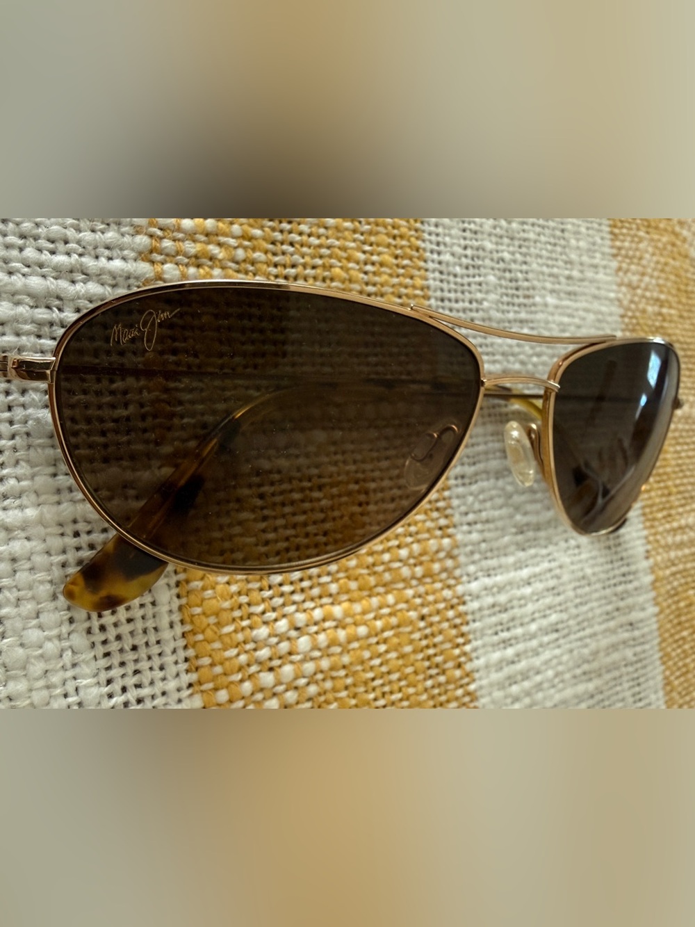 Maui Jim Gold Frame Sunglasses with Brown Lenses